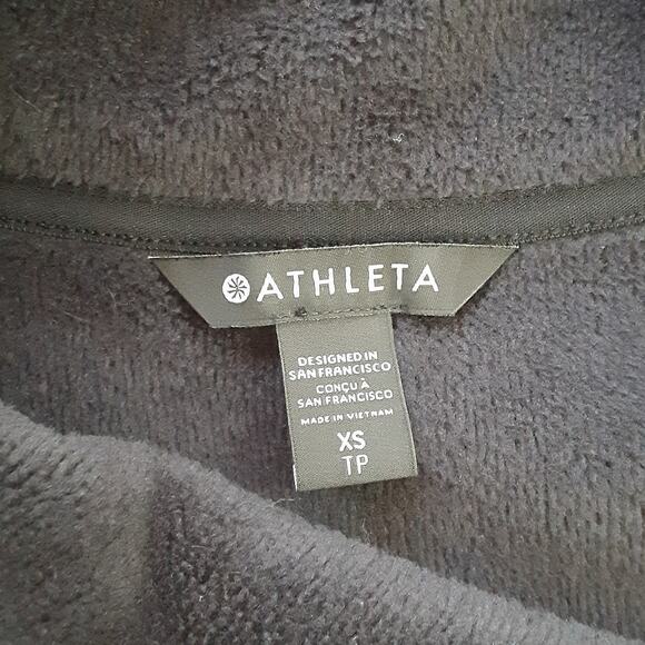 Athleta Cozy Karma Twist Neck Sweatshirt Black Womens XS Thumb Holes Athleisure - Picture 7 of 13